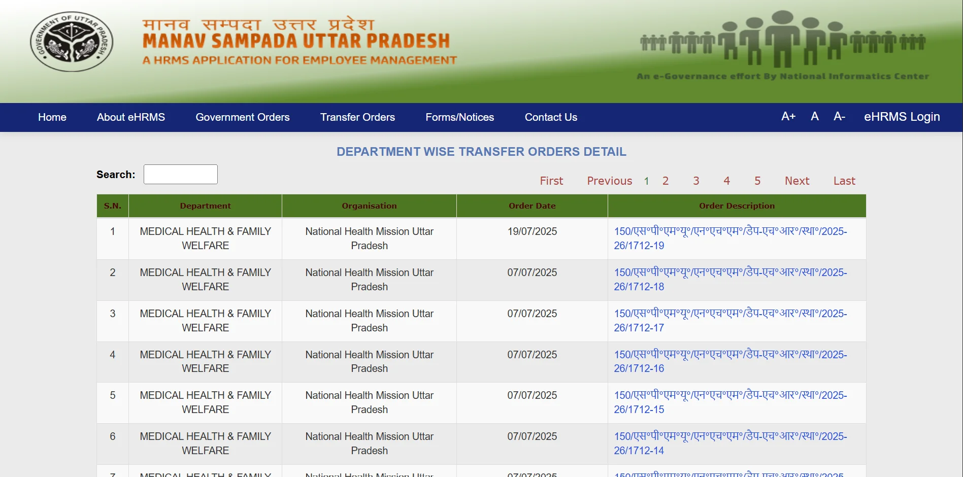 Manav Sampada Transfer Orders